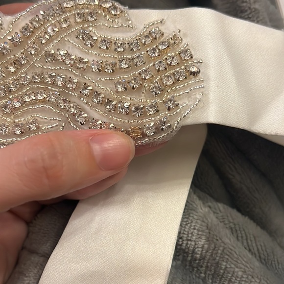 Gorgeous Satin Beaded Bridal Belt - Picture 5 of 8